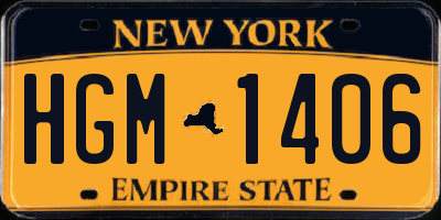 NY license plate HGM1406