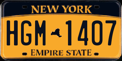 NY license plate HGM1407