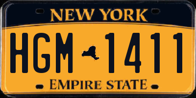 NY license plate HGM1411