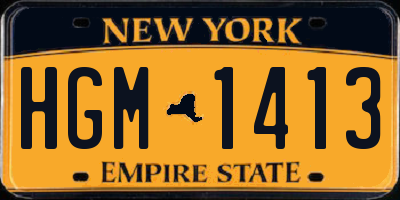 NY license plate HGM1413