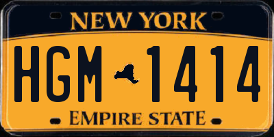 NY license plate HGM1414