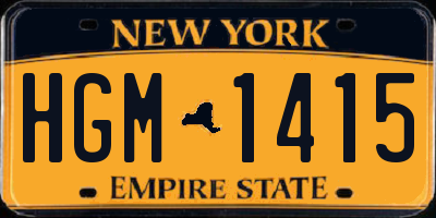 NY license plate HGM1415