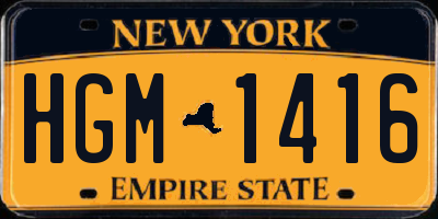 NY license plate HGM1416