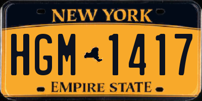 NY license plate HGM1417