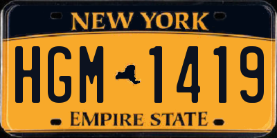 NY license plate HGM1419