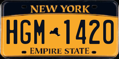 NY license plate HGM1420