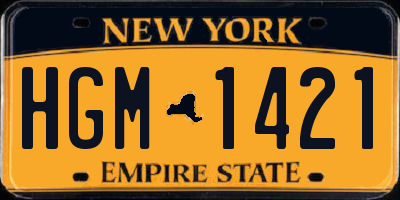 NY license plate HGM1421