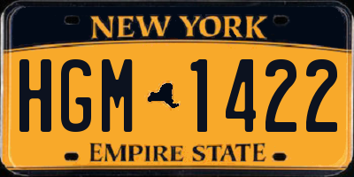 NY license plate HGM1422