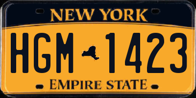 NY license plate HGM1423