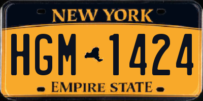 NY license plate HGM1424