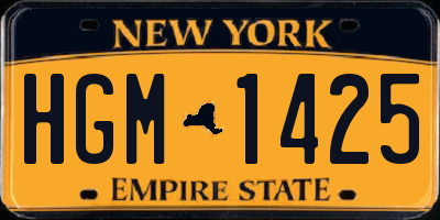 NY license plate HGM1425