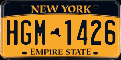 NY license plate HGM1426