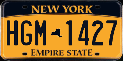 NY license plate HGM1427