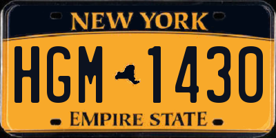 NY license plate HGM1430