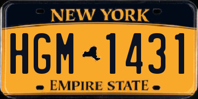 NY license plate HGM1431