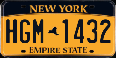 NY license plate HGM1432