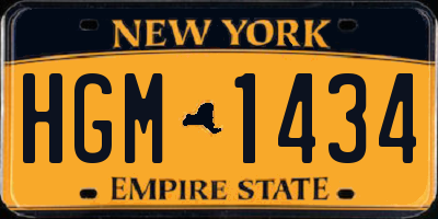 NY license plate HGM1434