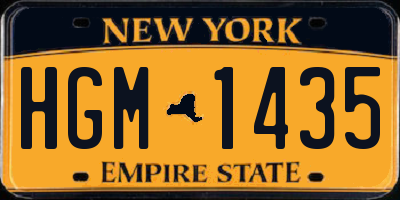 NY license plate HGM1435