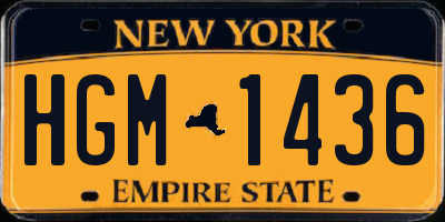 NY license plate HGM1436