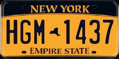 NY license plate HGM1437