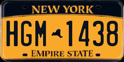 NY license plate HGM1438