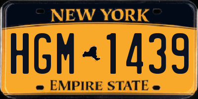 NY license plate HGM1439