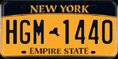 NY license plate HGM1440