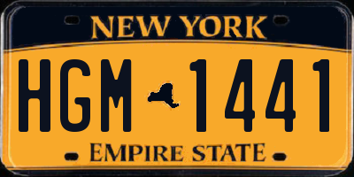 NY license plate HGM1441