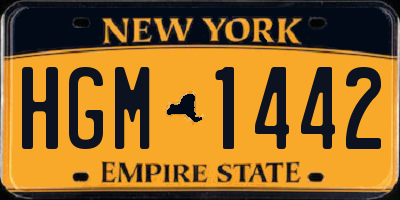 NY license plate HGM1442