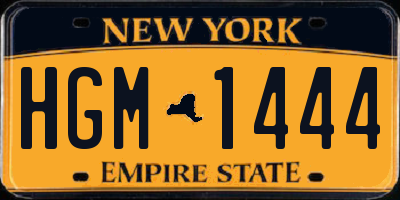 NY license plate HGM1444