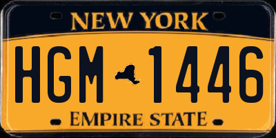 NY license plate HGM1446