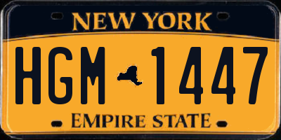 NY license plate HGM1447