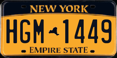 NY license plate HGM1449