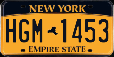 NY license plate HGM1453