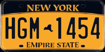 NY license plate HGM1454