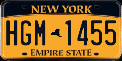 NY license plate HGM1455