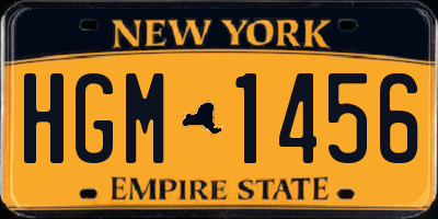 NY license plate HGM1456