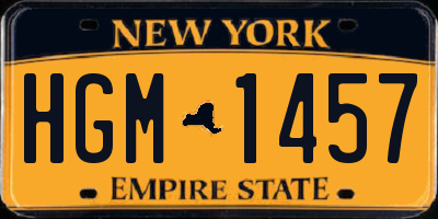 NY license plate HGM1457