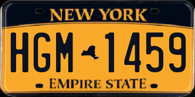 NY license plate HGM1459