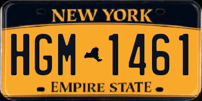 NY license plate HGM1461