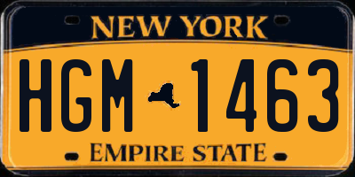 NY license plate HGM1463