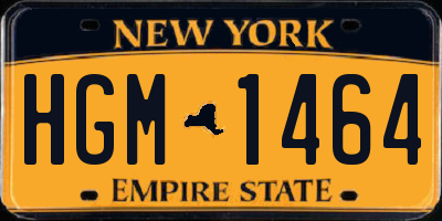 NY license plate HGM1464