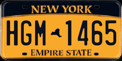 NY license plate HGM1465