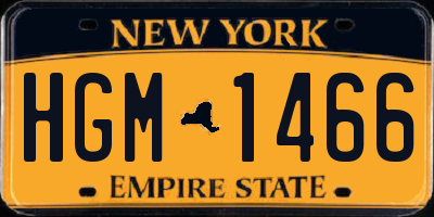 NY license plate HGM1466