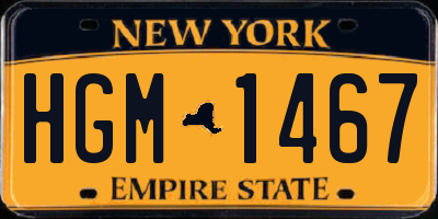 NY license plate HGM1467