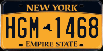 NY license plate HGM1468