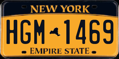 NY license plate HGM1469