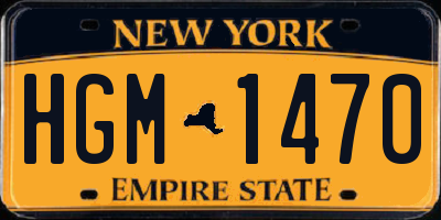 NY license plate HGM1470