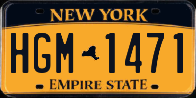 NY license plate HGM1471