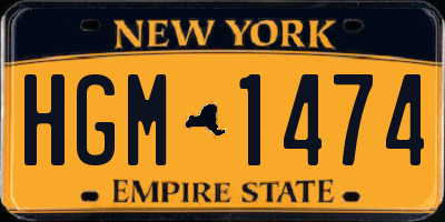 NY license plate HGM1474